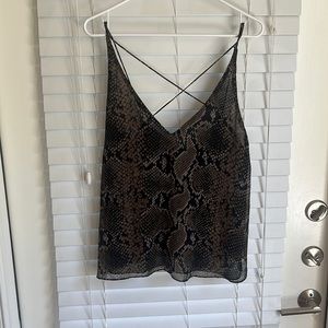 Snakeskin spaghetti strap blouse